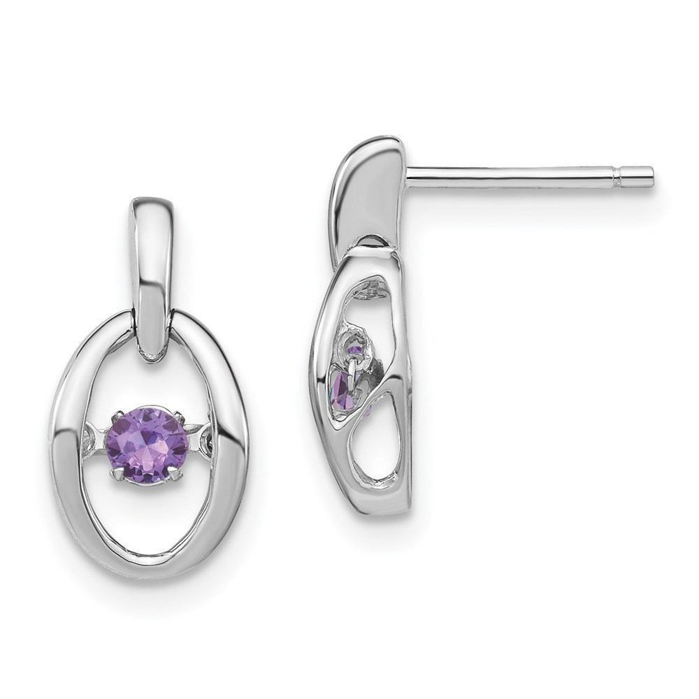 925 Sterling Silver Rhodium Created Alexandrite Birthstone Vibrant Earrings 229$